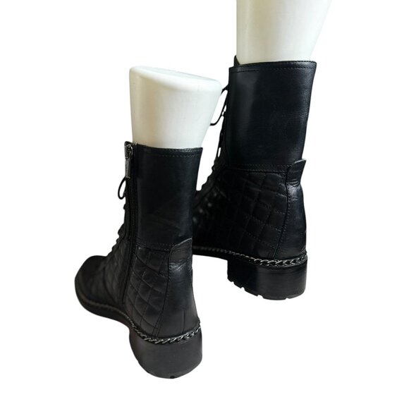 Vince Camuto Joanie Quilted Lace Up Booties - Picture 8 of 14